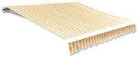 vidaXL Markise 3 x 25 m Markisenbespannung Canvas Sonnenblumengelb Wei&szlig; 3x2,5...