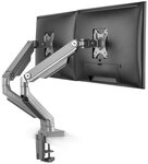 RICOO Monitor-Halterung Tischhalterung f&uuml;r 2 Monitore neigbar mit Doppelarm TS8811,