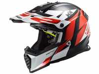 LS2 Motorradhelm LS2 MX437 Fast EVO Mini Strike schwarz / weiß / rot L