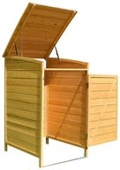 Melko M&uuml;lltonnenbox Einzelbox M&uuml;lltonnenverkleidung 240L Holz Wei&szlig; Braun Grau