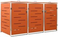 vidaXL M&uuml;lltonnenbox NA M&uuml;lltonnenbox M&uuml;lltonnenverkleidung Edelstahl orange
