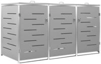 vidaXL M&uuml;lltonnenbox, M&uuml;lltonnenverkleidung f&uuml;r 3 Tonnen 207x77,5x115 cm Edelstahl