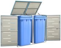 vidaXL M&uuml;lltonnenbox 2 Tonnen - 138x77,5x115,5 cm M&uuml;lltonnenbox