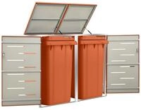 vidaXL M&uuml;lltonnenbox, M&uuml;lltonnenverkleidung f&uuml;r 2 Tonnen 138x77,5x112,5 cm