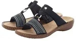 Rieker Pantolette, Keilabsatz, Sommerschuh, Schlappen mit sch&ouml;ner Stickerei