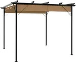 vidaXL Pergola Pergola mit Ausziehbarem Dach Taupe 3x3 m Stahl 180 g/m2, BxTxH: