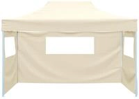 vidaXL Partyzelt, Profi-Pavillon Faltbar mit 3 Seitenw&auml;nden 3&times;4m Stahl Creme