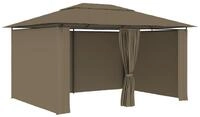 vidaXL Pavillon, Gartenzelt mit Vorh&auml;ngen 4x3 m Taupe 180 g/m&sup2;