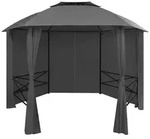 vidaXL Partyzelt Gartenpavillon mit Vorh&auml;ngen Sechseckig 360x265 cm