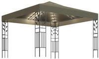 vidaXL Partyzelt Pavillon mit LED-Lichterkette 3x3 m Taupe