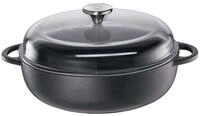 K&uuml;chenprofi Bratpfanne Provence Bauernpfanne mit Glasdeckel Schwarz 24 cm,...