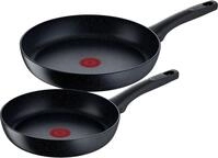 Tefal Pfannen-Set Black Stone, Aluminium (Set, 2-tlg., 1x Bratpfanne &Oslash; 24 cm, 1x