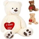 BRUBAKER Kuscheltier XXL Teddyb&auml;r 100 cm gro&szlig; mit Herz I love you (1-St), gro&szlig;er