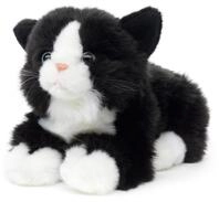 Uni-Toys Kuscheltier Katze, liegend - versch. Fellfarben - L&auml;nge 20 cm - Pl&uuml;sch,