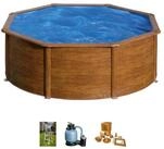 Gre Rundpool PACIFIC in Holzoptik inkl. Zubeh&ouml;r (Set, 4-tlg), H&ouml;he: 120 cm, in