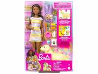 Mattel GmbH Anziehpuppe Mattel HCK76 - Barbie Puppe (brünett) mit Hund und...