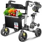 KESSER Rollator Aluminium &ndash; faltbar, h&ouml;henverstellbar & bis 136 kg belastbar,