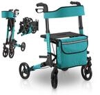 Juskys Rollator Vital, klappbar, mit Sitz, Einkaufstasche und Gehstockhalterung