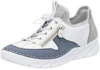 Rieker Slip-On Sneaker Slipper, Freizeitschuh mit kontrastfarbenen Bes&auml;tzen