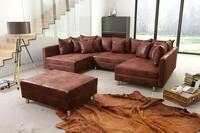 K&uuml;chen-Preisbombe Sofa Wohnlandschaft Sofa Couch Ecksofa Eckcouch Vintage braun