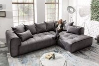 riess-ambiente Ecksofa CLAN 320cm anthrazit, Eckcouch &middot; XXL &middot; inkl. Kissen &middot;...