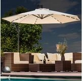Swing&Harmonie Sonnenschirm mit LED Beleuchtung Luxus Ampelschirm 300 / 350cm, Garten