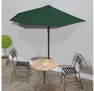 vidaXL Ampelschirm, Balkon-Sonnenschirm mit Alu-Mast Gr&uuml;n 270x144 cm Halbrund