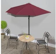 vidaXL Ampelschirm, Balkon-Sonnenschirm Alu-Mast Bordeauxrot 270x144x222cm...
