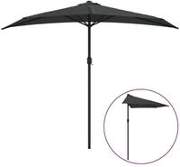vidaXL Sonnenschirm, Balkon-Sonnenschirm mit Alu-Mast Anthrazit 270x144 cm Halbrund