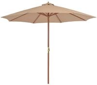 vidaXL Sonnenschirm Sonnenschirm mit Holz-Mast 300 cm Taupe, Sonnenschirm 300 cm