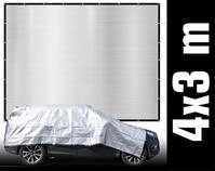 AMANKA Sonnensegel 3 x 4 m Alu Schattennetz f&uuml;r Auto & Garten - Alunetz mit