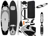 vidaXL Surfboard Footpad SUP-Board-Set Aufblasbar Schwarz 360x81x10 cm