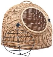 vidaXL Tiertransportbox, Katzen-Transportkorb 60x45x45 cm Nat&uuml;rliche Weide