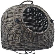 vidaXL Tiertransportbox, Katzen-Transportkorb Grau 45x35x35 cm Nat&uuml;rliche Weide