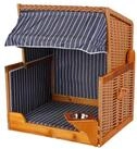 bene living Hundekorb Hundestrandkorb - gestreift/blau - PE beige, Polyester, mit