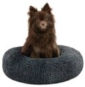 lionto Tierkissen Donut rund mit Rand, Pl&uuml;schbezug, weiches & gem&uuml;tliches Hundebett