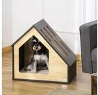 PawHut Hundeh&uuml;tte Hundeschlafplatz mit Kissen, Kaffee-Braun 60 x 40 x 59.2 cm
