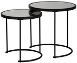 Wohnling Beistelltisch WL5.985 2tlg Rund Couchtisch Schwarz Wohnzimmertisch...