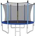 COSTWAY Gartentrampolin Fitnesstrampolin, mit Sicherheitsnetz & Leiter
