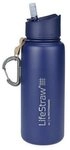LifeStraw Trinkflasche Go Stainless Steel Edelstahl mit Wasserfilter, Verschluss mit