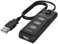 Hama 4 Ports, USB 2.0, Ein-/Ausschalter USB-Adapter, 180 cm
