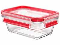 Emsa Frischhaltedose CLIP & CLOSE GLAS, Frischhaltedose Rot, 0,45 Liter,