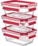 Emsa Aufbewahrungssch&uuml;ssel Clip & Close Glas, Glas, Polyprophylen (PP), (Set,