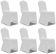 vidaXL Hussen-Set 6 x Stuhlhusse Stretchhusse wei&szlig;