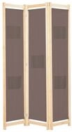vidaXL Raumteiler 3-teiliger Raumteiler Braun 120 x 170 x 4 cm Stoff, 3-tlg.