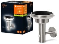 Ledvance Au&szlig;en-Wandleuchte stainless steel, Laterne, 6W, warmwei&szlig;, 400lm, IP44,