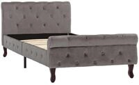 vidaXL Bettgestell, Bettrahmen Grau Samt 90 x 200 cm