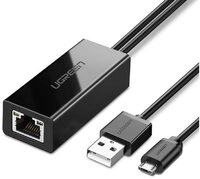 UGREEN 100Mbps Netzwerkadapter f&uuml;r Chromecast 1m Adapter Splitter schwarz