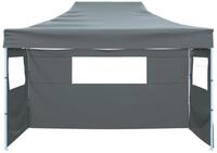 vidaXL Partyzelt, Profi-Pavillon Faltbar mit 3 Seitenw&auml;nden 3&times;4m Stahl...