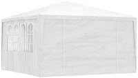 vidaXL Pavillon, Profi-Partyzelt mit Seitenw&auml;nden 4&times;4 m Wei&szlig; 90 g/m&sup2;